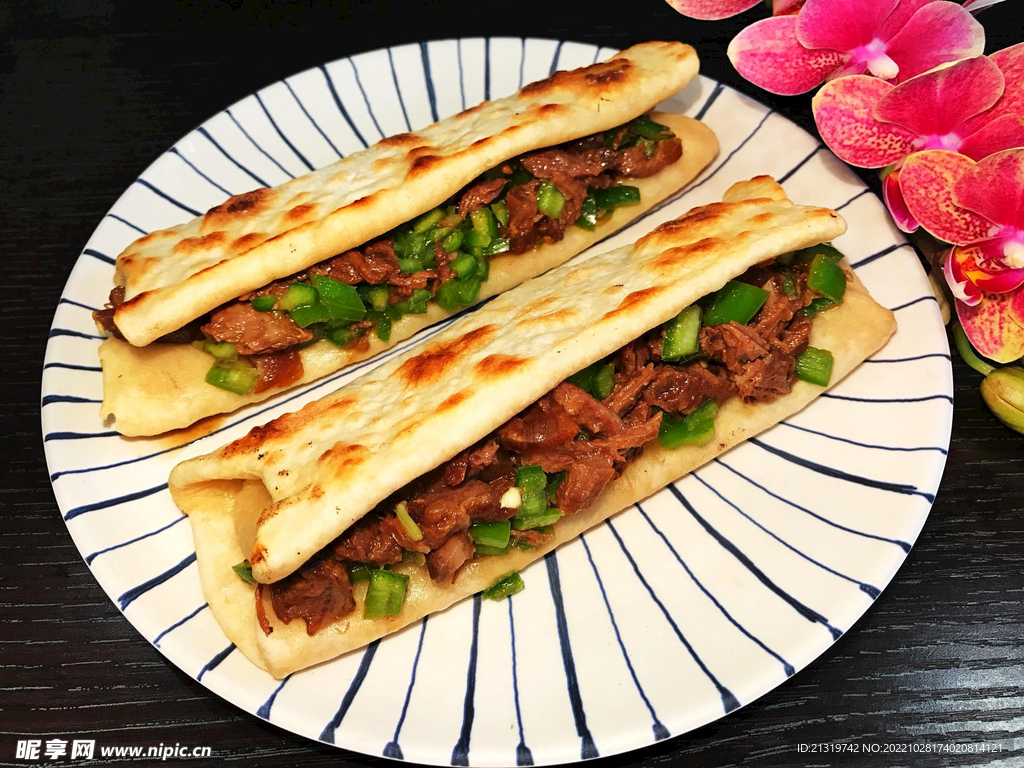 小吃驴肉火烧图片 