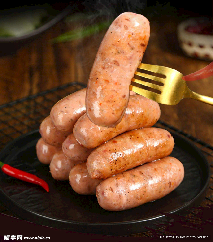 烤肉肠摄影图