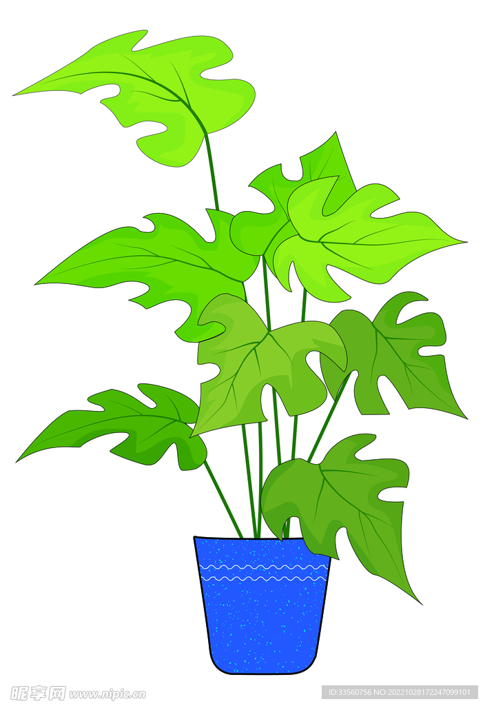 绿色植物扁平插画