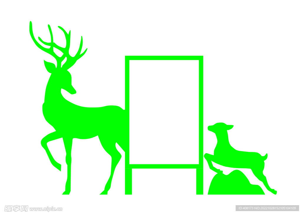 画廊画框景观小品鹿
