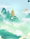 中国风国潮背景