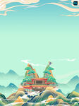 国潮建筑国潮素材