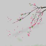 水墨画桃花