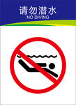 请勿潜水 警示牌