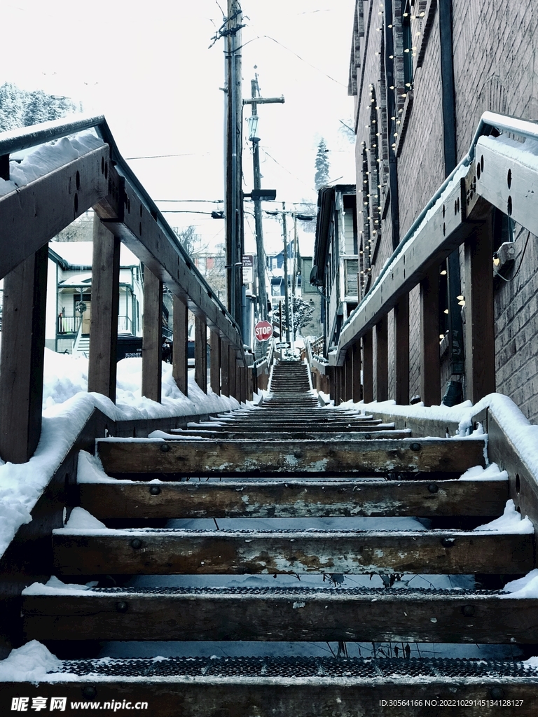 冬季城市台阶