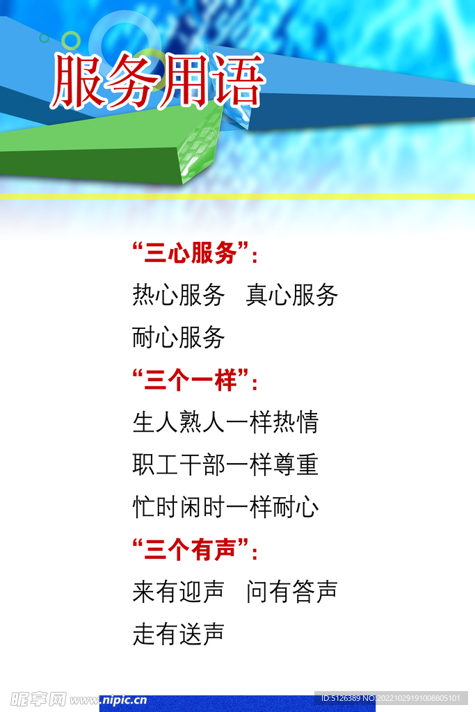 服务用语展板图片