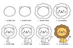 大狮子 简笔画 教程图