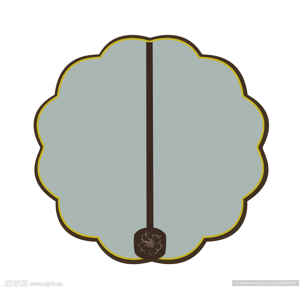 分层花边团扇素材