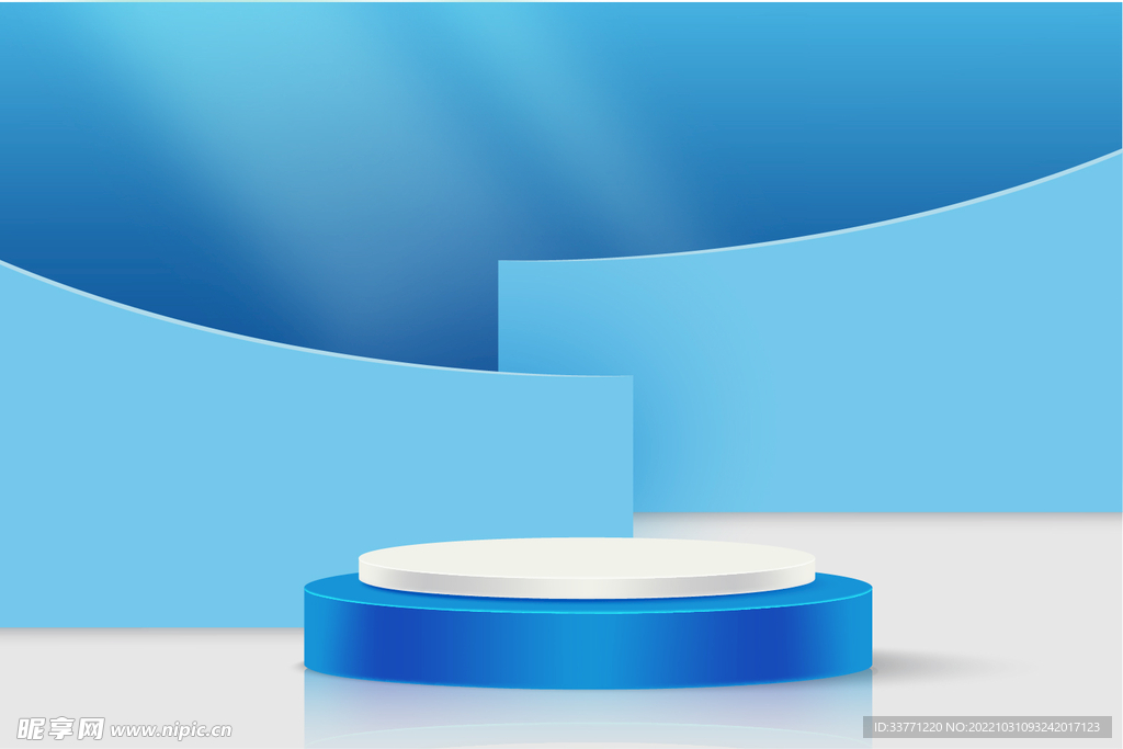 简约蓝色几何展示背景