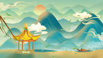 国潮插画背景