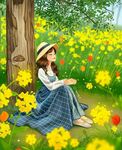 唯美女孩插画