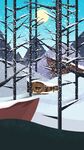 雪中小屋漫画风