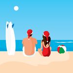 海滩边的男女