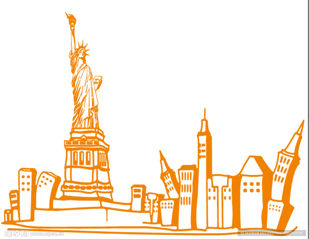 矢量图自由女神 