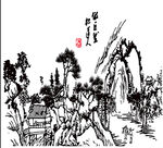 矢量图山水画