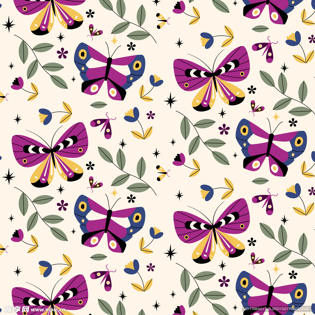 彩色蝴蝶图案背景