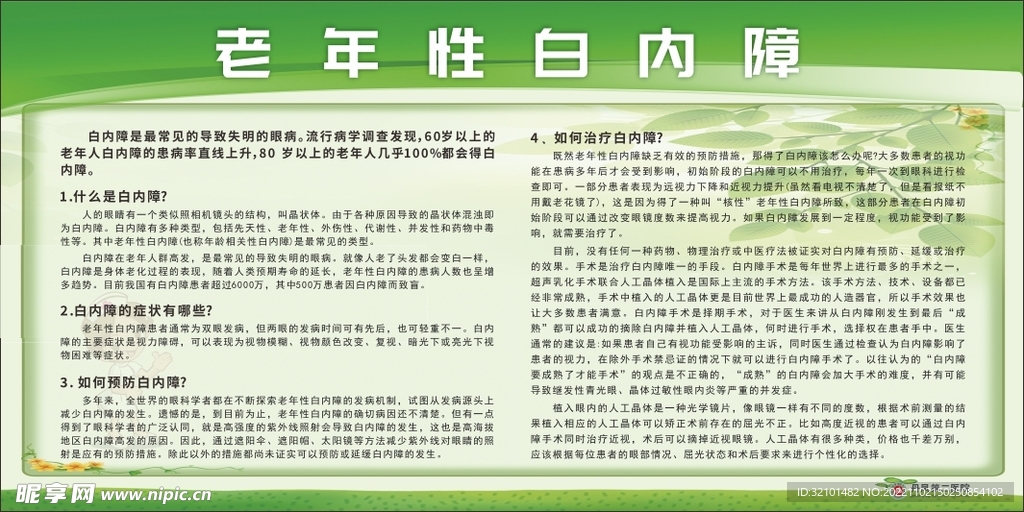 老年白内障科普