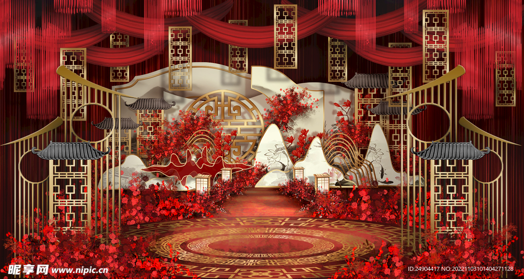 中式婚礼背景