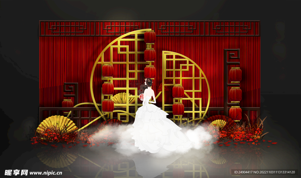 中式婚礼背景