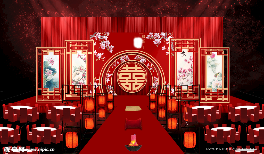中式婚礼背景