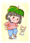 小女孩 猫