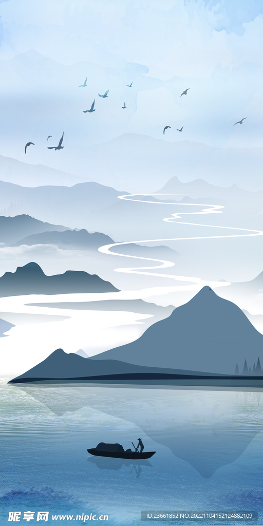 中国风山水背景