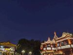 夜幕色下的楼台灯景
