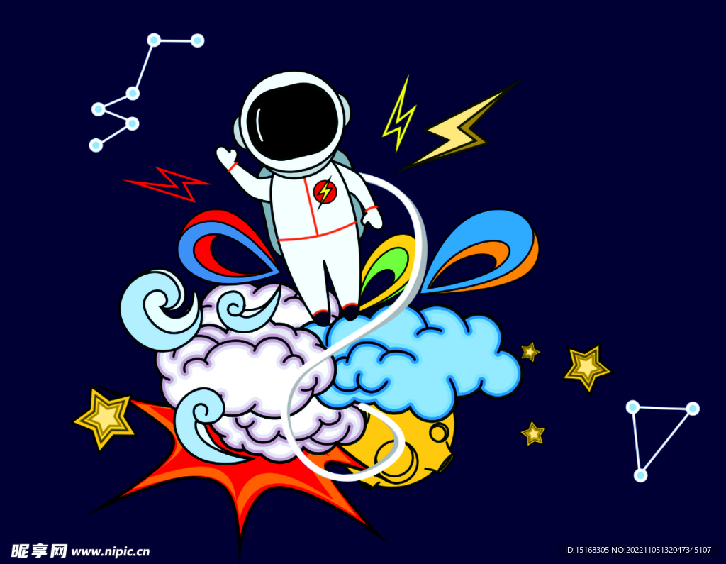 创意抽象宇宙插画素材