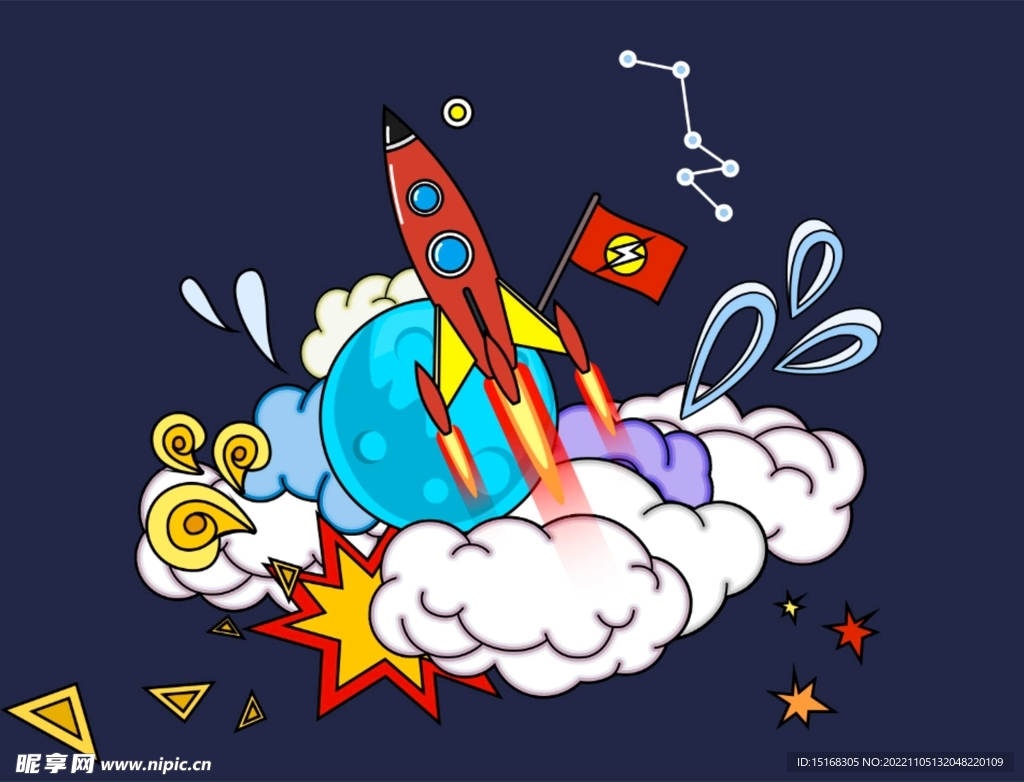创意抽象宇宙插画素材