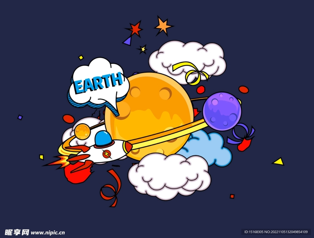 创意抽象宇宙插画素材