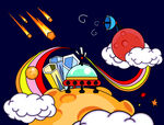 创意抽象宇宙插画素材