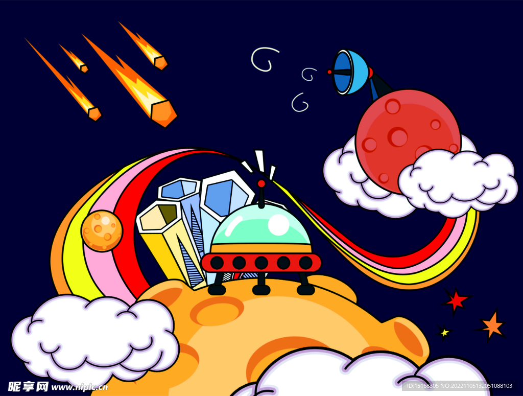 创意抽象宇宙插画素材