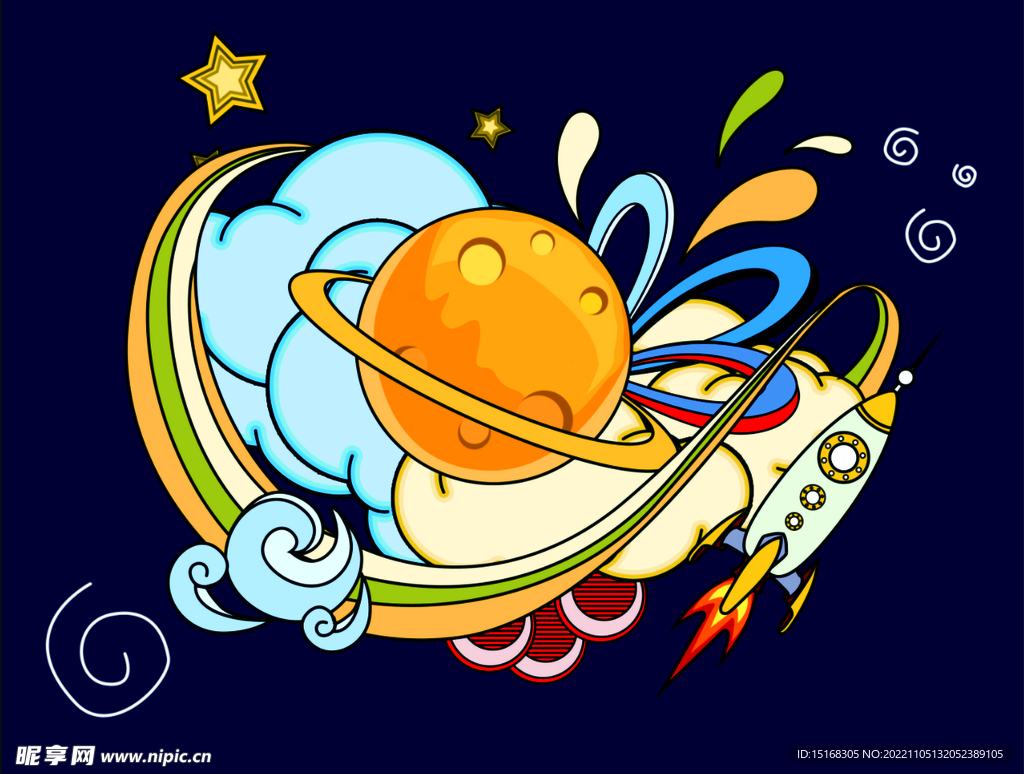 创意抽象宇宙插画素材