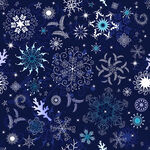 蓝色白色手绘雪花