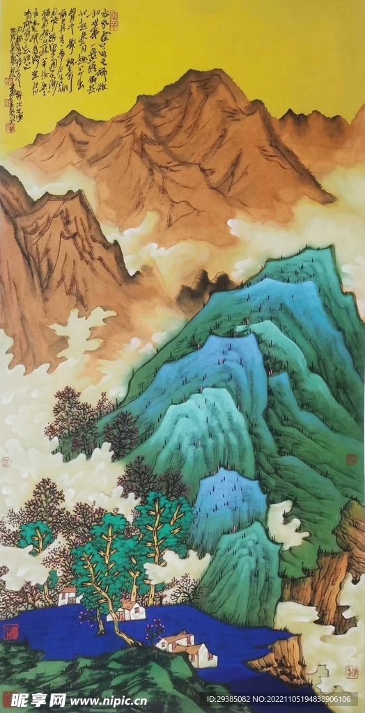 重彩山水