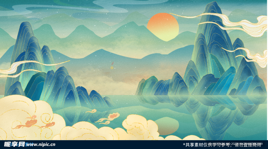 中国风潮流山水