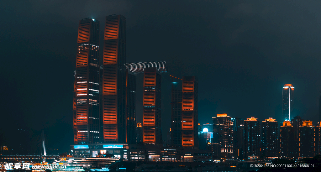 城市夜晚大楼