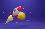 3D火箭和月球