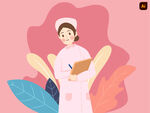 护士人物插画