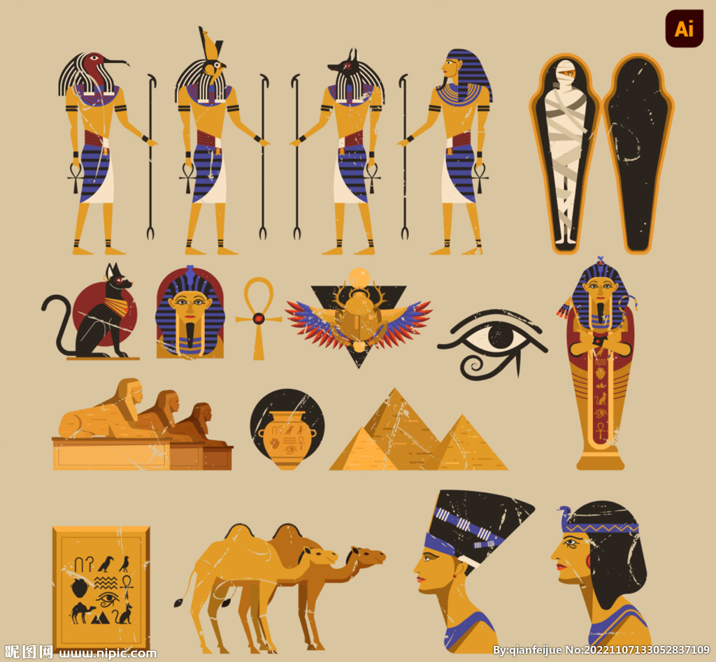 埃及神秘插画