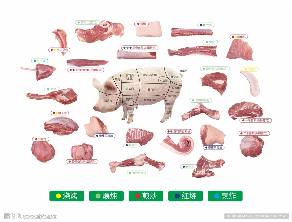 猪肉分割图