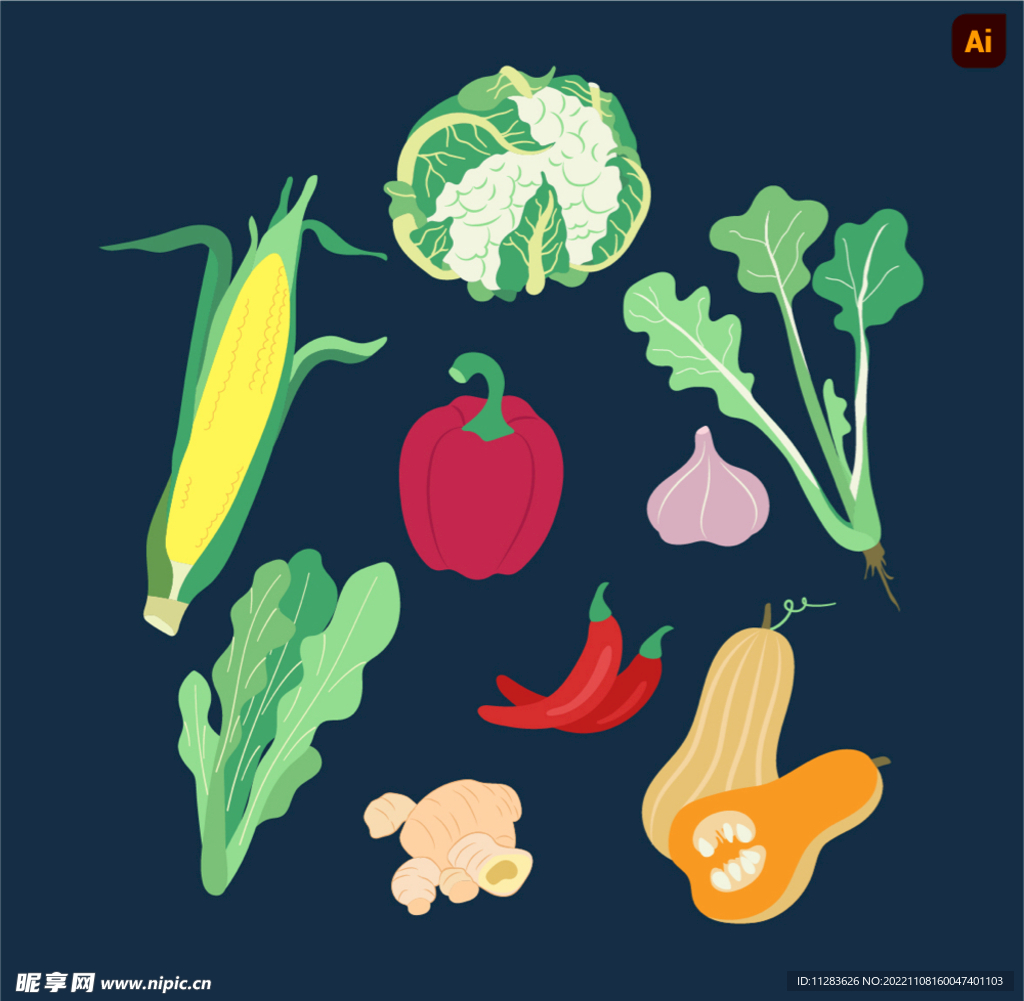 卡通蔬菜素材