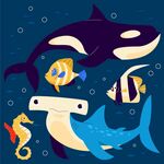 卡通海洋生物