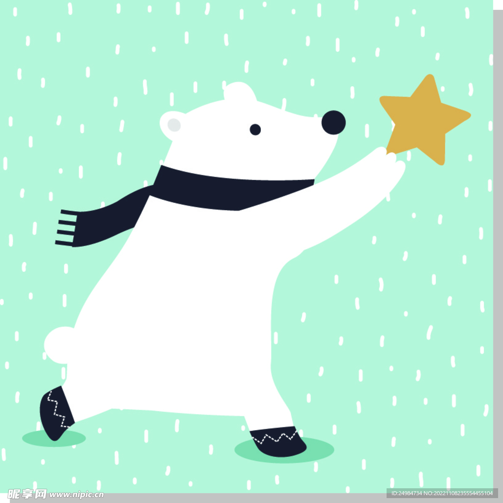 北极熊矢量素材插画
