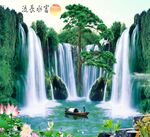 瀑布山水