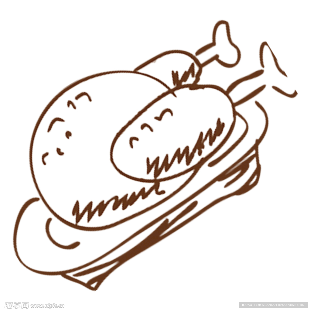 鸡腿线笔画