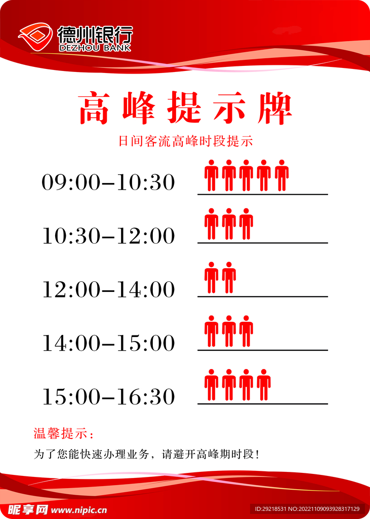 高峰提示牌