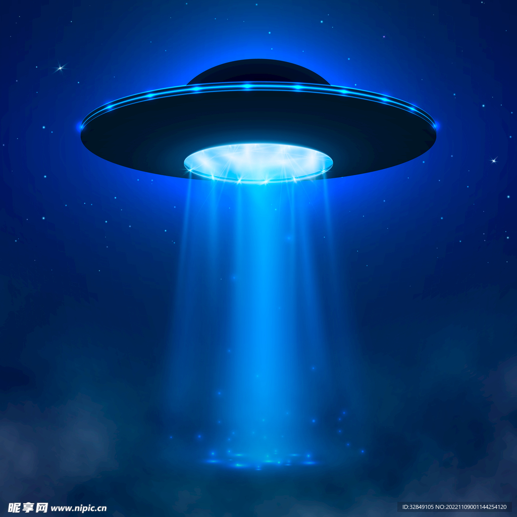 矢量卡通UFO飞碟