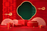 中国红传统展示模型