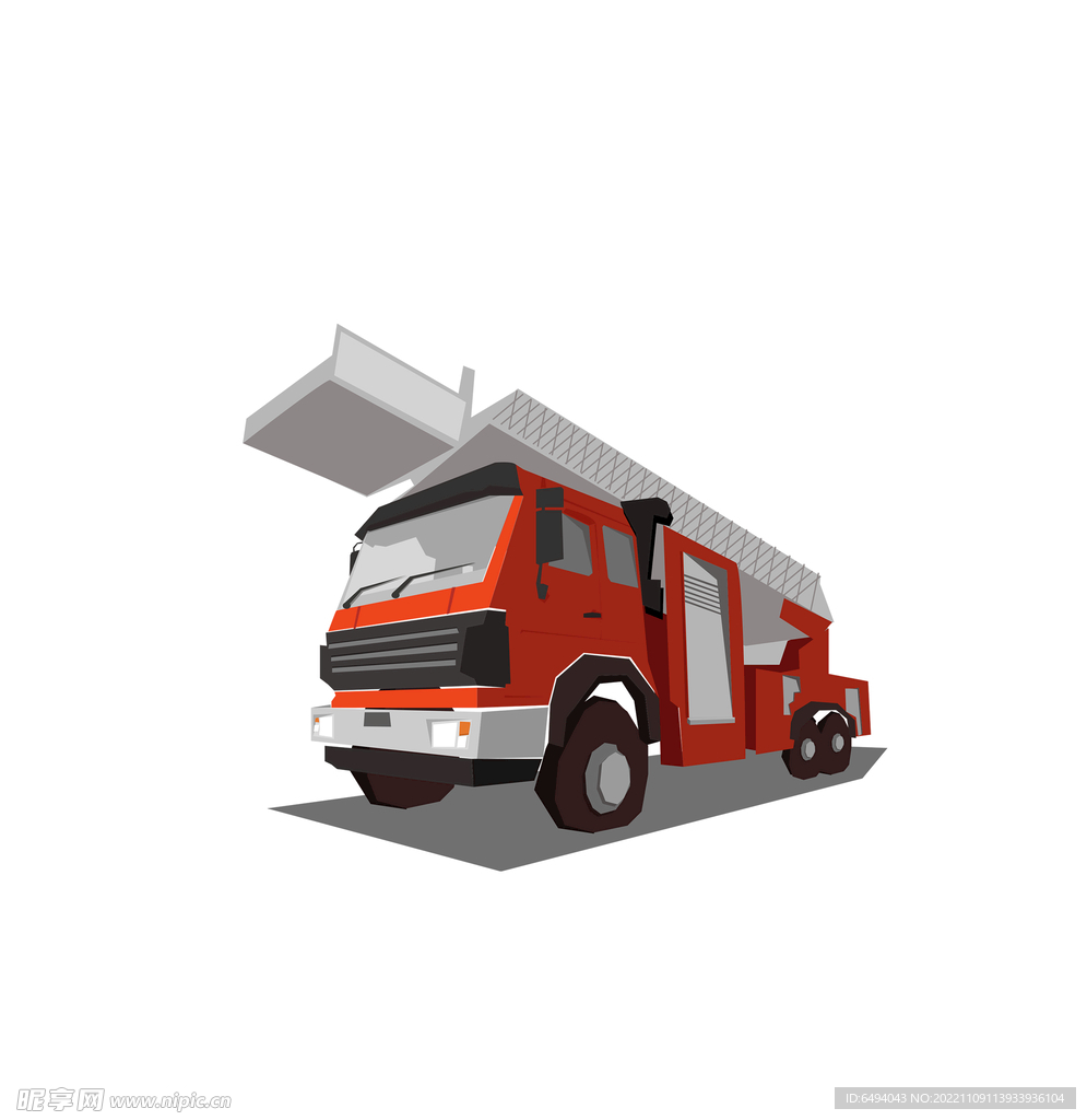 消防车立体造型免抠素材